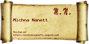 Michna Nanett névjegykártya